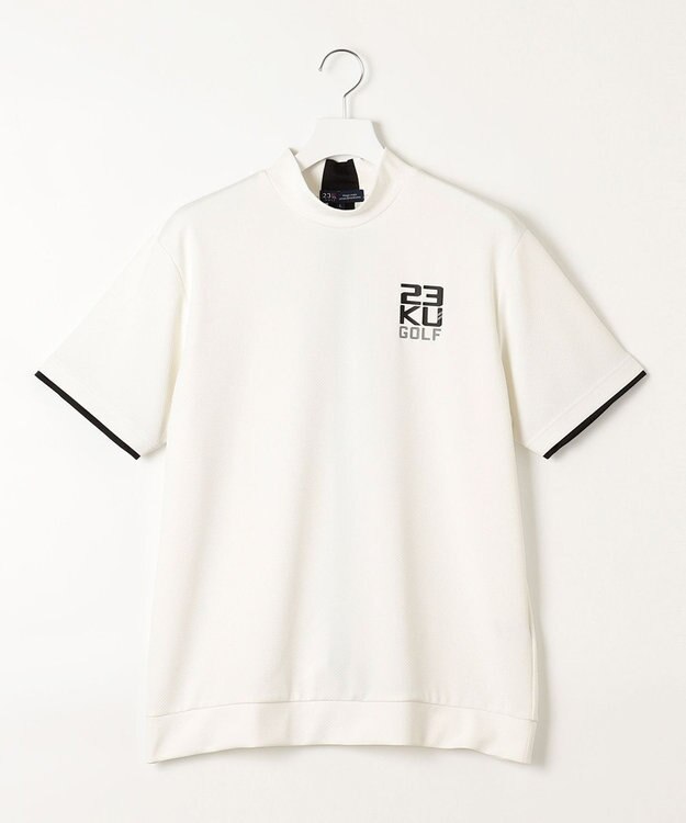 23区GOLF 【MEN】【吸水速乾・UVケア】ベア天竺 モックネックシャツ 適度な厚さで1枚で決まる ホワイト系