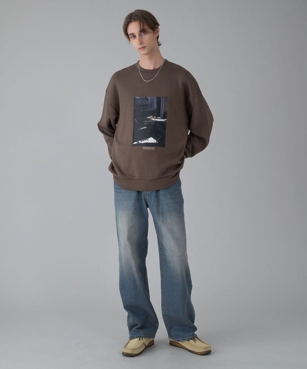 WEGO 【ユニセックス着用ITEM/ウエスト調整可】ストレートデニムパンツ デニム中濃加工色