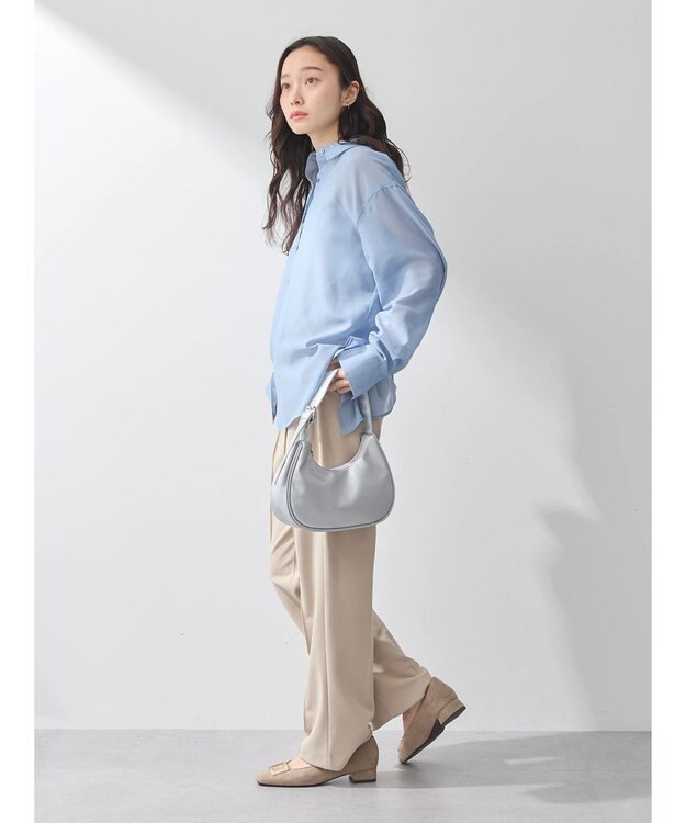 earth music&ecology バックスリットシアーシャツ Blue