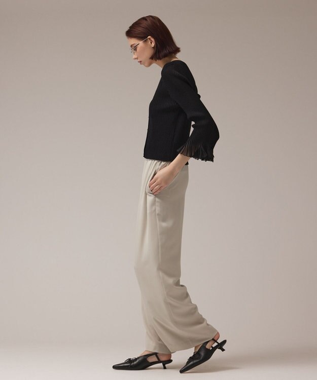 GRACE CONTINENTAL シアーフリルニットカーディガン ブラック