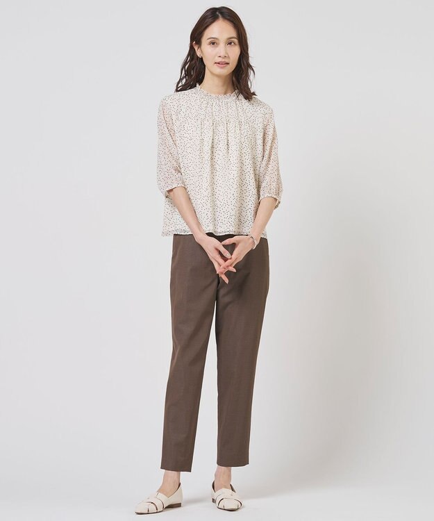 J.PRESS LADIES シアードットプリント カットソー ベージュベース系