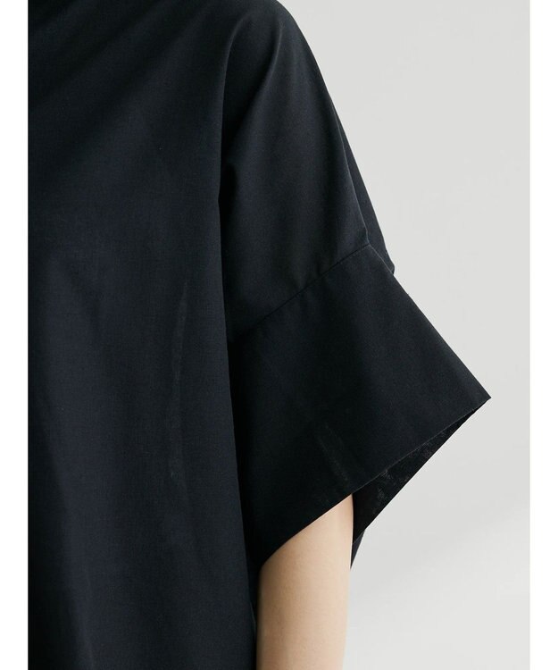 Green Parks 綿麻混スキッパーシャツ Black