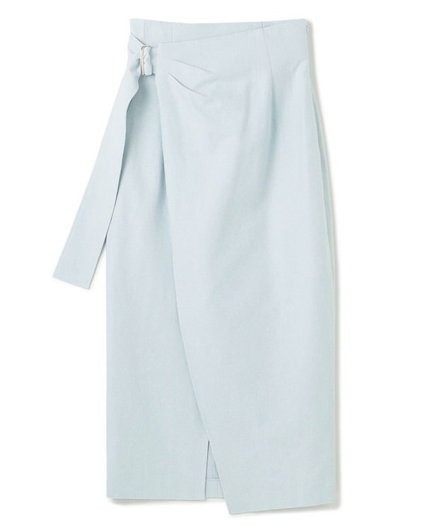 uncrave 【手洗い可】コットンリネンツイル スカート（uncrave WHITE） サックス