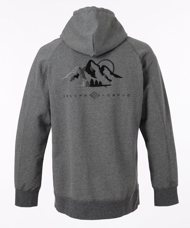 JOSEPH ABBOUD MOUNTAIN 【UNISEX】OG裏毛パイルエンブロイダリー パーカー グレー系