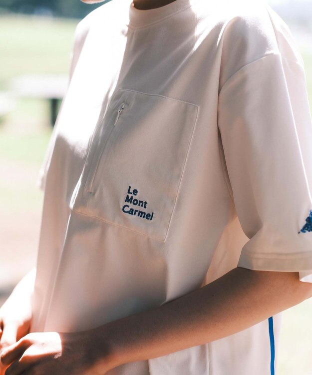 SHARE PARK LADIES 【UVカット・吸水速乾・ストレッチ・軽量 】バックプリントポケットTシャツ（S・Mサイズ） ホワイト系