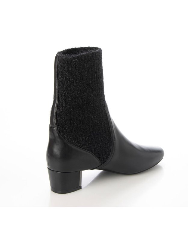 MODE ET JACOMO <MODE ET JACOMO>リブニットソックスショートブーツ ブラック
