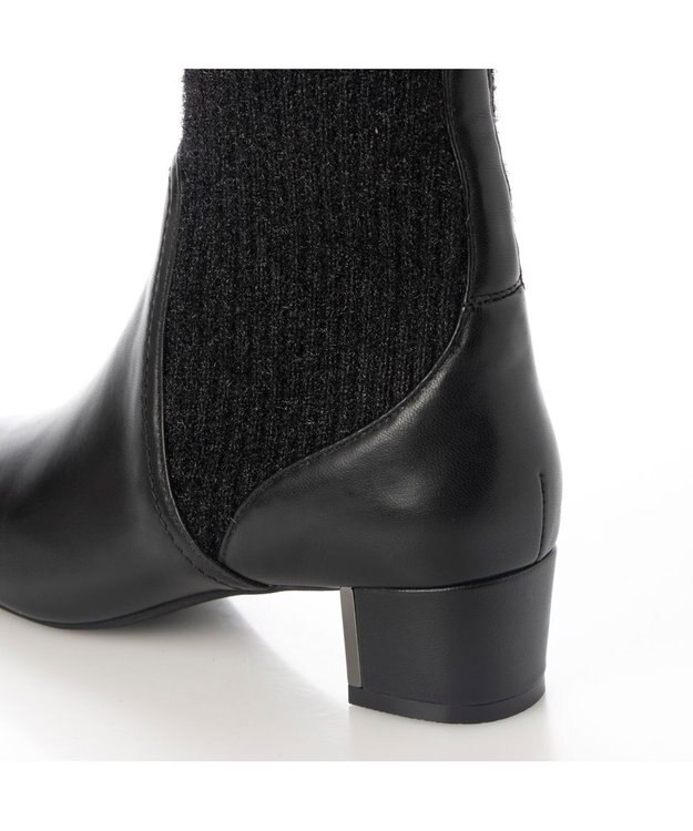 MODE ET JACOMO <MODE ET JACOMO>リブニットソックスショートブーツ ブラック
