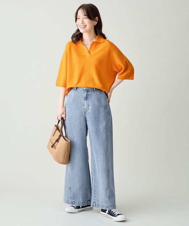 ANY L ルーズバギーデニム ブリーチ