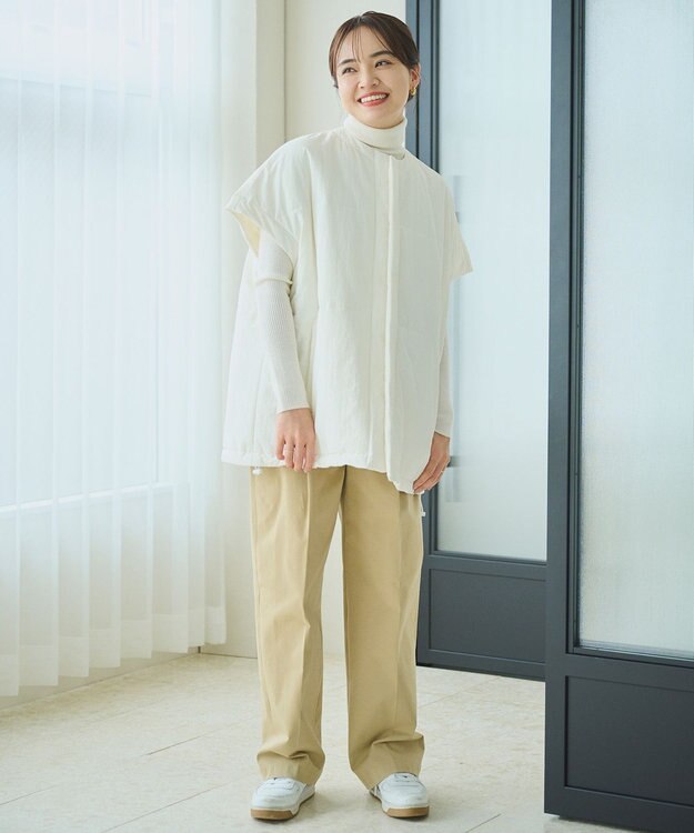 #Newans 【撥水/洗える】ビックスクエア中綿ベスト ホワイト