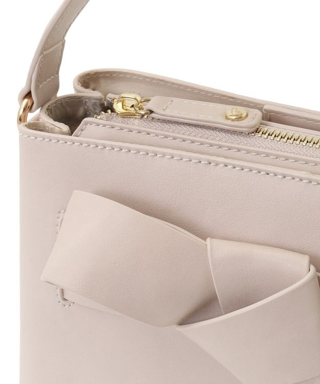 Maison de FLEUR フロントリボンバッグ Grayish Pink