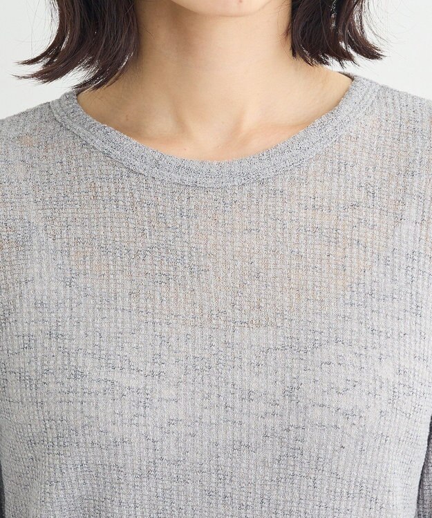 Green Parks シアーワッフルプルオーバー Gray