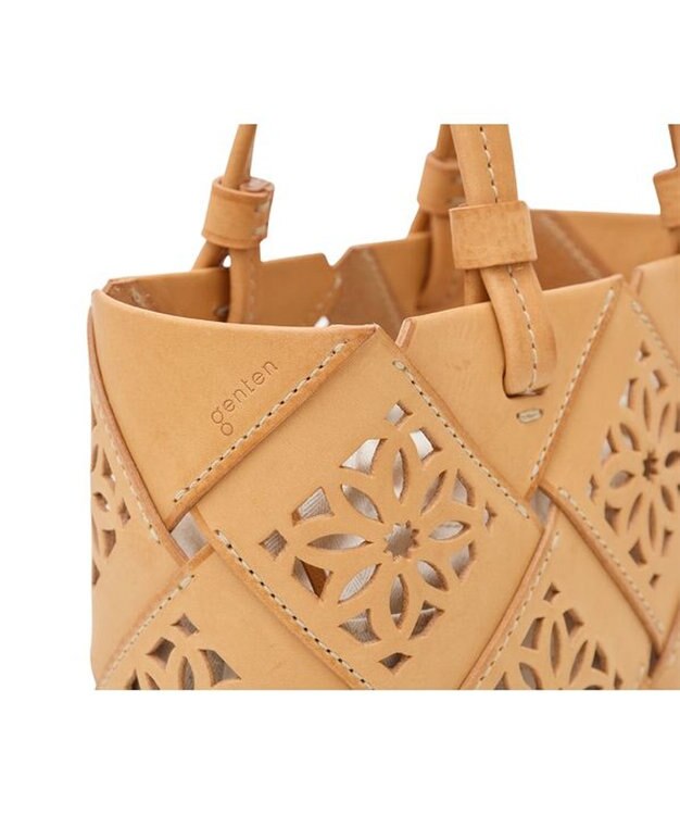 genten サスカットバスケット手提げバッグ＜S＞ ヌメベージュ