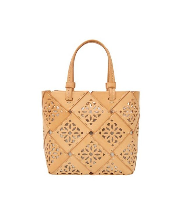 genten サスカットバスケット手提げバッグ＜S＞ ヌメベージュ