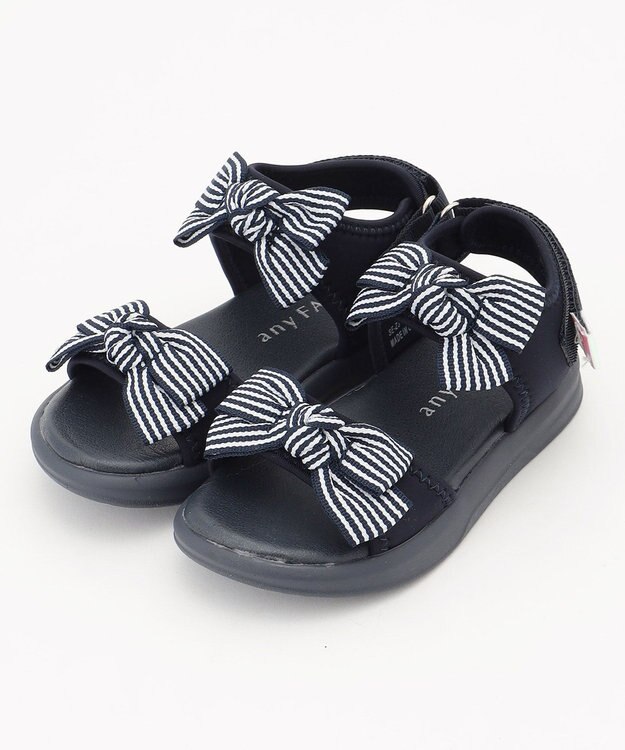 ANY KIDS リボン スポーツ サンダル ネイビー