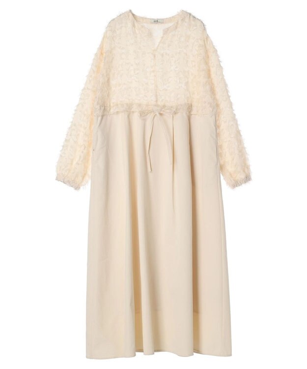 earth music&ecology ジャガード切替ワンピース Ivory