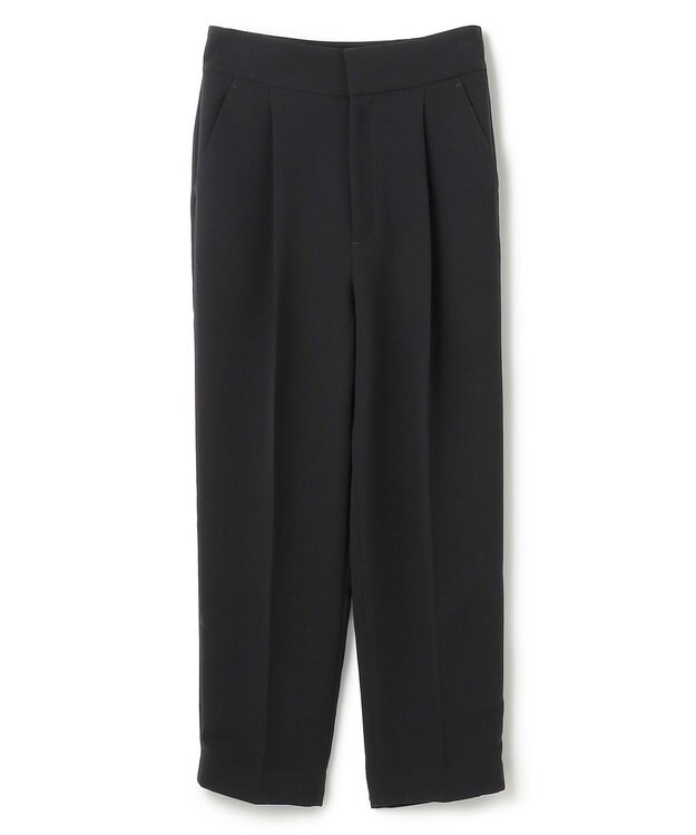 uncrave 【防シワ・洗濯機洗い可】ウォッシャブルダブルクロス テーパード パンツ ブラック