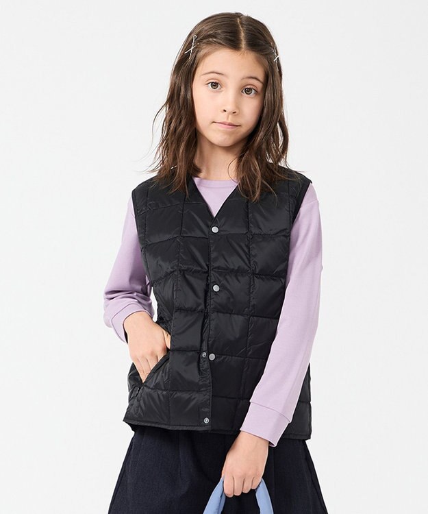 UNFILO 【120-150cm】TAION Vネック ダウンベスト(UNISEX) ブラック