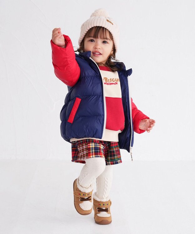 MIKI HOUSE HOT BISCUITS 【80-120cm】 シンクラウド 中綿ジャンパー 紺