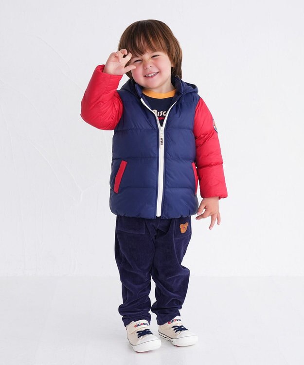 MIKI HOUSE HOT BISCUITS 【80-120cm】 シンクラウド 中綿ジャンパー 紺