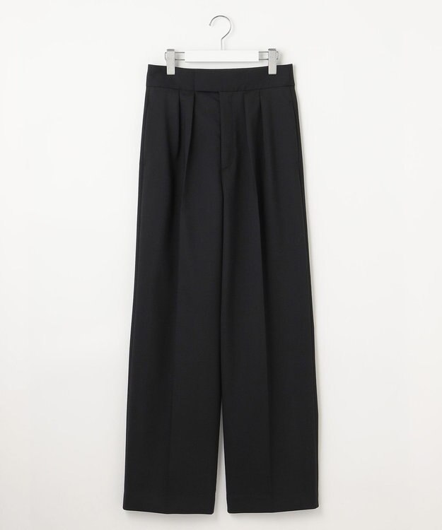 23区 S 【エステータ】ウールダブルクロス ワイドパンツ ブラック系