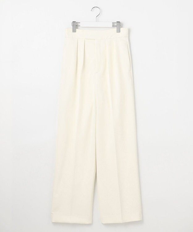 23区 S 【エステータ】ウールダブルクロス ワイドパンツ アイボリー系