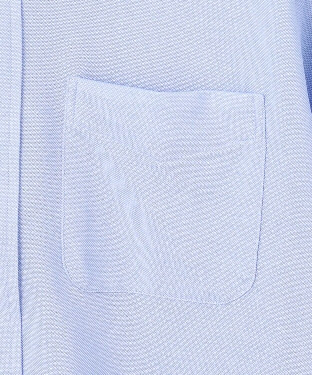 J.PRESS MEN 酷暑の清潔感もこれ一枚で【吸水速乾 / 抗菌防臭 / 防シワ】【J.PRESS OXFORD JERSEY】カノコインレイ半袖 シャツ / B.D. サックスブルー系