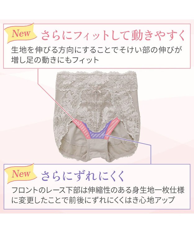 BRADELIS New York 【BRADELIS NewYork peace】おしりPラインレーシーショーツ23  深め 補正ショーツ パールグレージュ