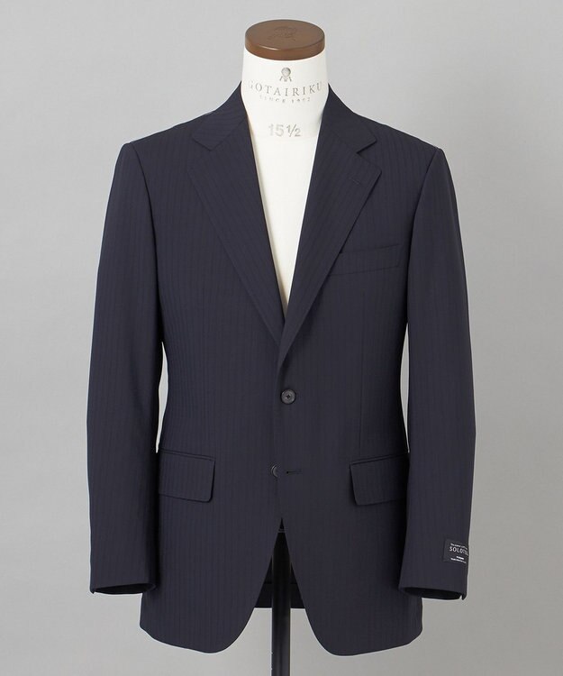 GOTAIRIKU 【御幸毛織】 WOOL×SOLOTEX ストレッチスーツ（平織/ネイビー） ネイビー系1