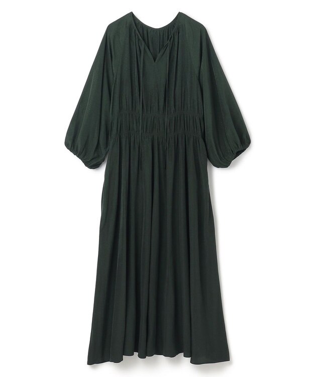 UNFILO L ドビーデシン ワンピース ダークグリーン