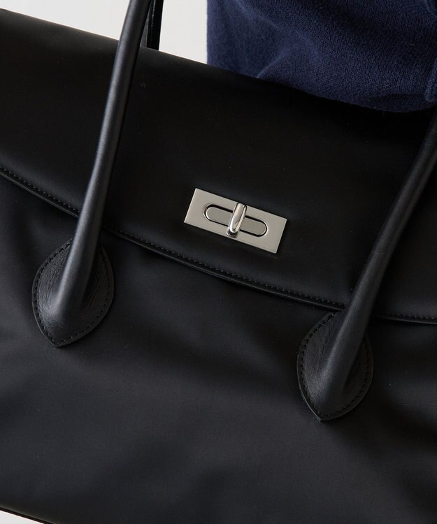 russet 《@__serako.r__企画》クラウズナイロンフラップトートバッグ(CE-1690) Black