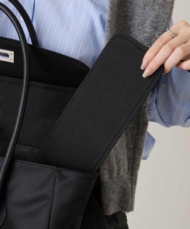 russet 《@__serako.r__企画》クラウズナイロンフラップトートバッグ(CE-1690) Black