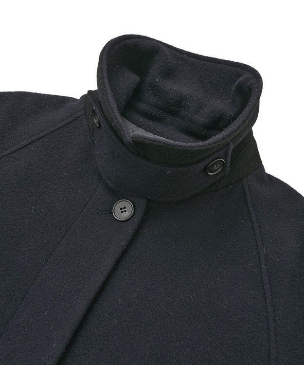 YECCA VECCA ウール混ステンカラーロングコート Dark Navy