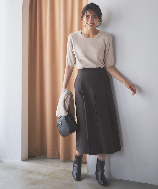 ANY 【洗濯機可/UVカット】パールポイントアンサンブル サンドベージュ