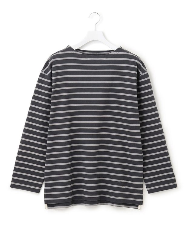 J.PRESS YORK STREET 【UNISEX】インディゴボーダーロングTシャツ グレー系1