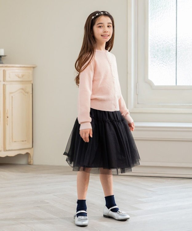 組曲 KIDS 【110-140㎝】クラシック カーディガン ピーチ系