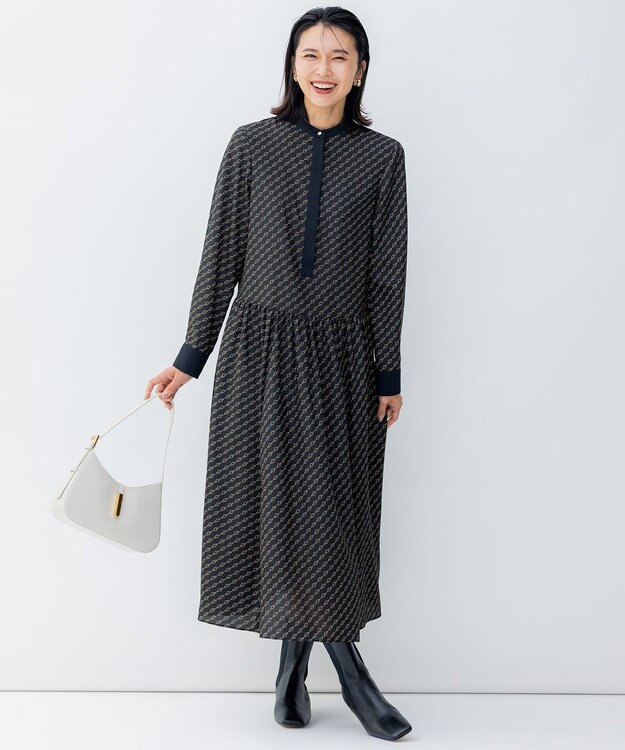 23区 S 【洗える】Ratti チェーンモチーフ ワンピース ブラックプリント