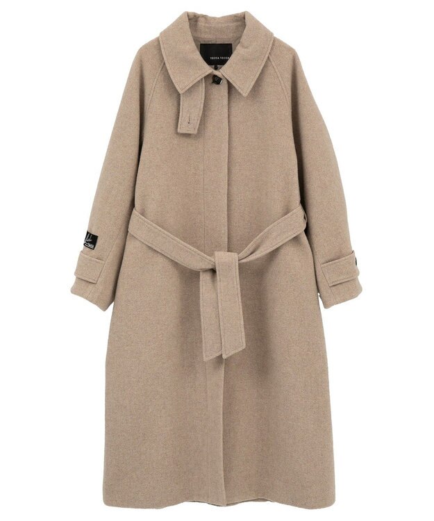 YECCA VECCA ウール混ステンカラーロングコート Mocha