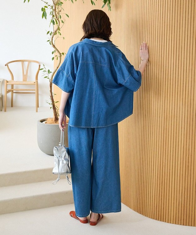 Green Parks ライトデニムワイドパンツ Indigo