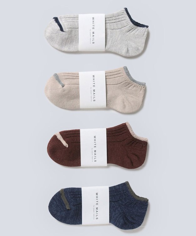 WHITE MAILS 【UNISEX】PAPER WIDE RIB ANKLE SOCKS ソックス ライトグレー