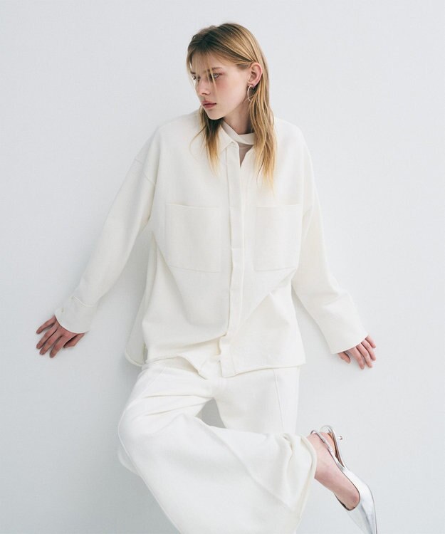 uncrave スウェットライクニット CPOシャツ オフ