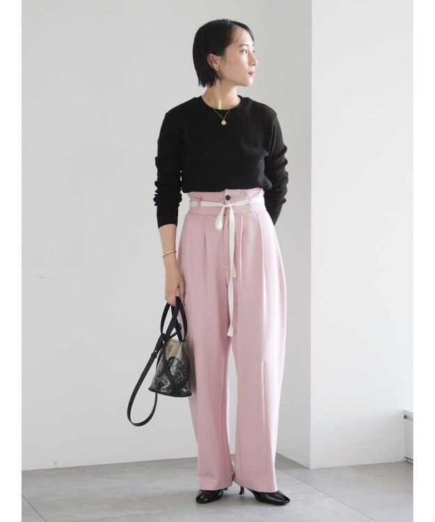 Te chichi ポンチハイウエストカーブパンツ《2026 spring catalog item》 ピンク