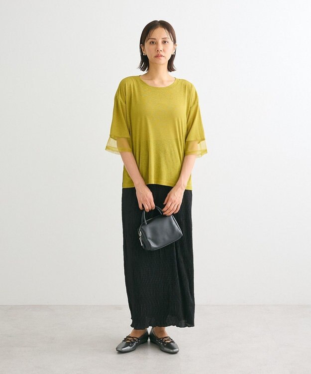 Green Parks ・ＡＮＤＳＥＡＲＣＨ　プリーツ加工Ｉラインスカート Black