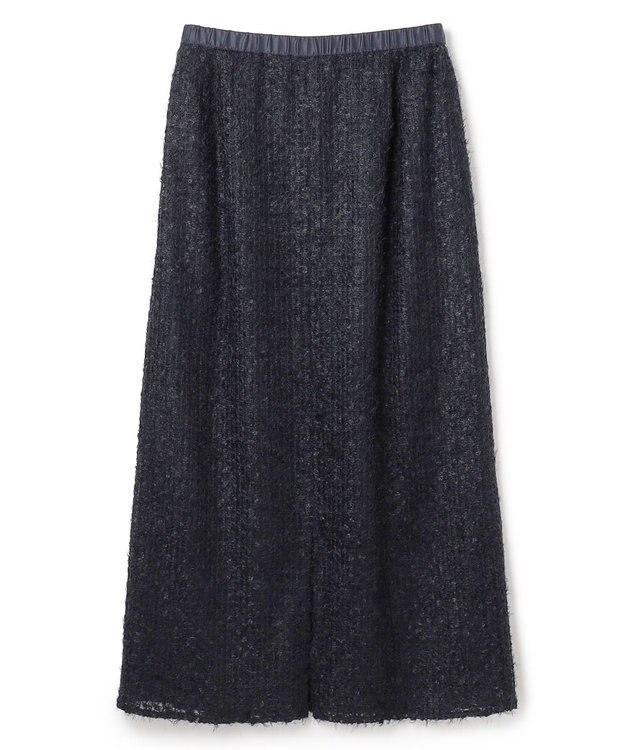 UNFILO L エアリーヤーン Iラインスカート ネイビー