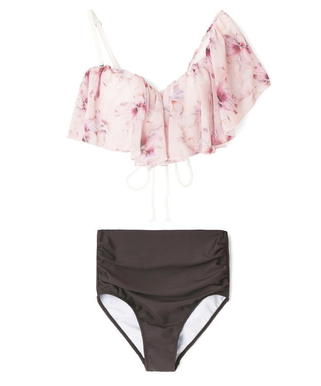 San-ai Resort（三愛水着楽園） 【SALE】軽い着け心地でしっかり盛れる【楽盛り水着】　ワイヤービキニ　7S・9M・11L　【San-ai Resort（サンアイリゾート）】 ピンク×ブラウン