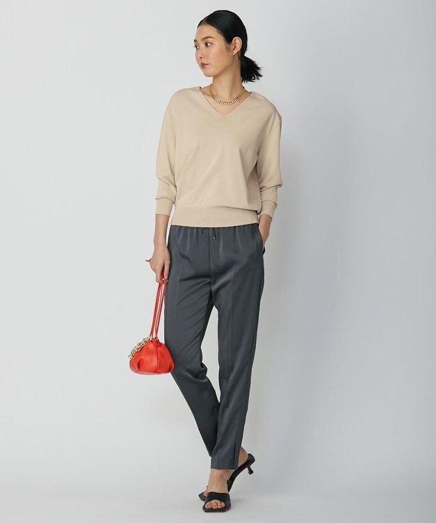 ICB 【WEB限定カラーあり・洗える】シンセティックハイゲージ Vネックプルオーバー ベージュ系