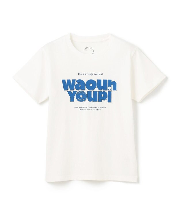 UNFILO 【110-150cm】CLEAN Tee(UNISEX) オフ[ブルーロゴ]