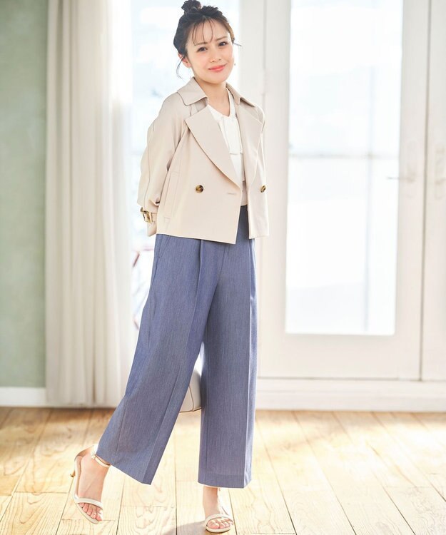 ANY SIS S 【低身長企画】セミワイドマリン パンツ シャンブレー