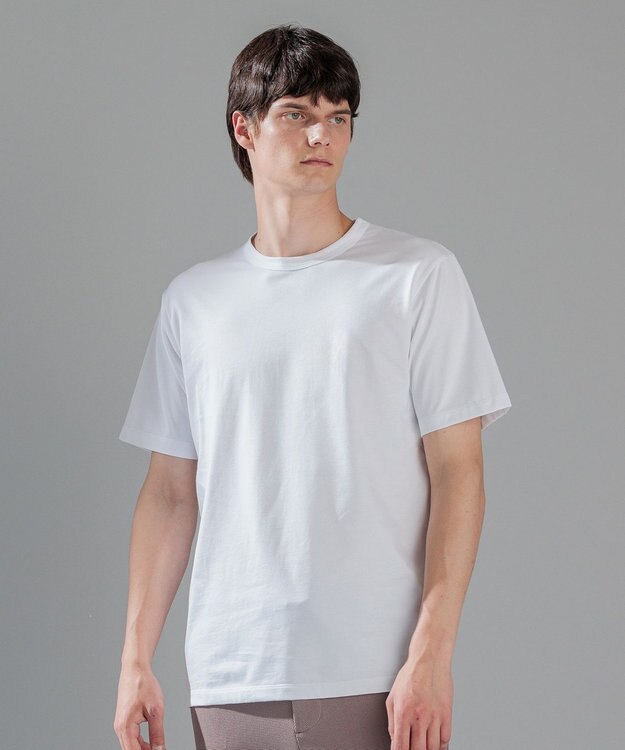 JOSEPH HOMME 【LEON 掲載】スビンソフトジャージー　クルーネック半袖カットソー ホワイト系