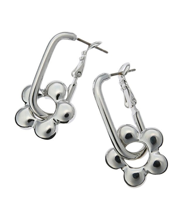 Green Parks ・ＨＡＬＦ　ＴＩＭＥ　２ＷＡＹモノトーンフラワーピアス Silver