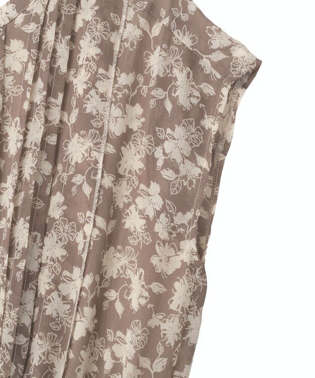 YECCA VECCA 花柄プリーツワンピース Beige